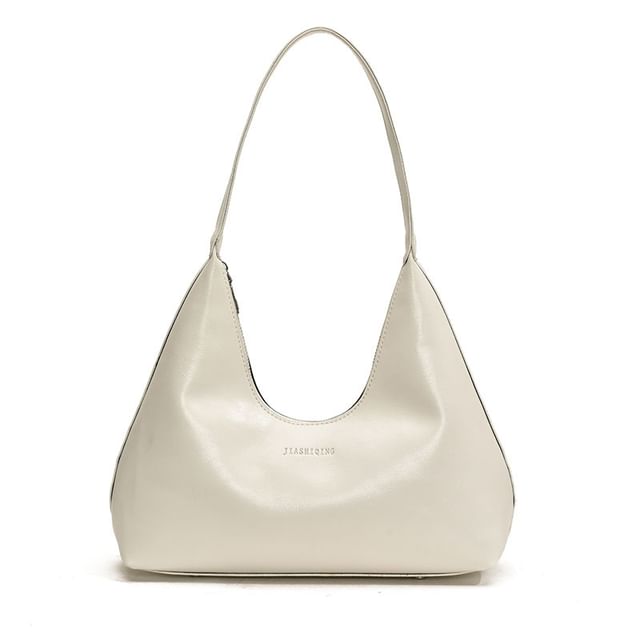 Plain Faux Leather Shoulder Bag