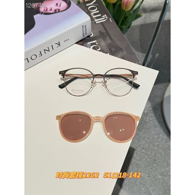 Glasses Clip Sunglasses Metal Round On With