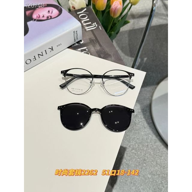 Glasses Clip Sunglasses Metal Round On With