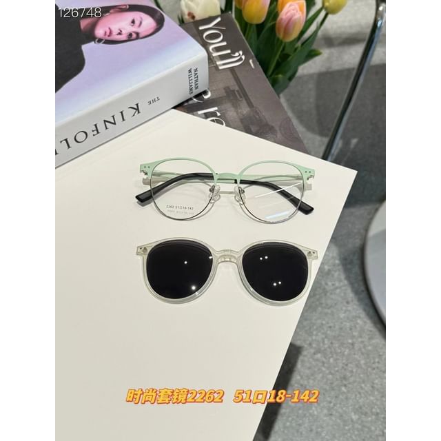 Glasses Clip Sunglasses Metal Round On With