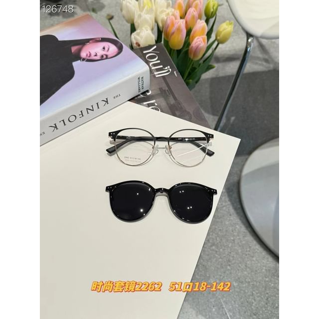 Glasses Clip Sunglasses Metal Round On With