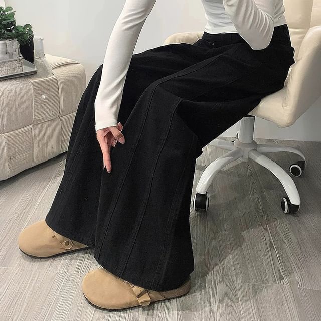 Mid Waist Plain Baggy Cargo Pants