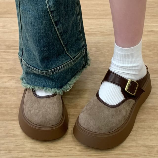 Faux Leather Mary Jane Shoes
