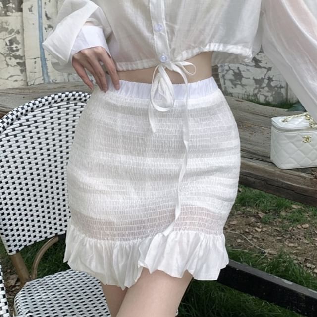 Cold Shoulder Crop Top and Mini Skirt Set