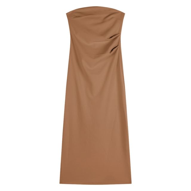 Sheath Maxi Dress - Strapless Plain