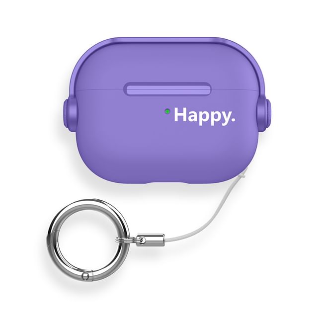 Set: Lettering AirPods / Pro Earphone Case Skin + Ring Hoop