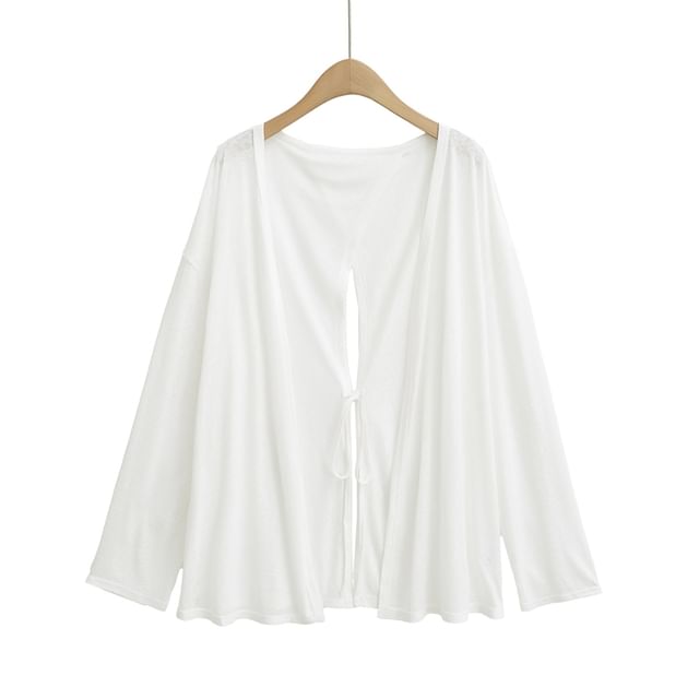 V-Neck Open Front Cardigan