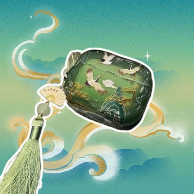 Apple Charm AirPods Case Crane Pro Skin Set Tassel Earphone /