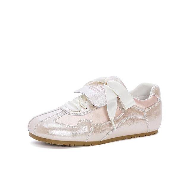 Lace-Up Flat Sneakers