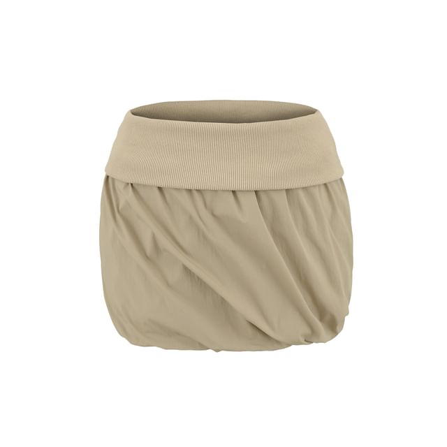 Ruched Mini Pencil Skirt with High Rise Waist