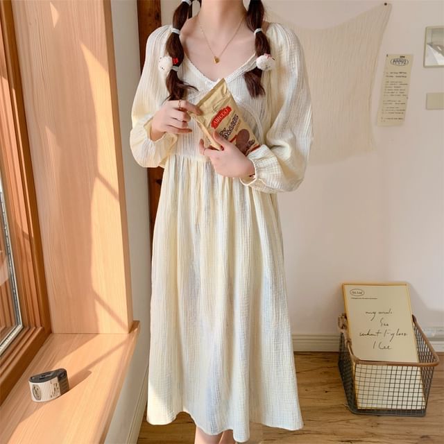 Couple Matching Long-Sleeve Tie Dye Pajama Top / Pants / Dress / Set