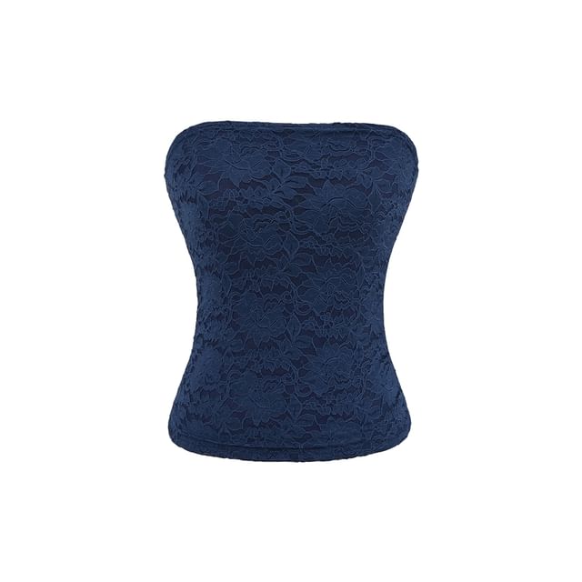 Ruched Lace Tube Cami Top