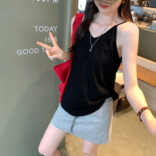 Plain V-Necked Cami Top