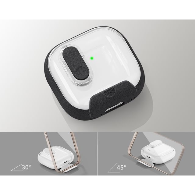 Clear Apple AirPods / Pro Earphone Case Skin with Phone Stand