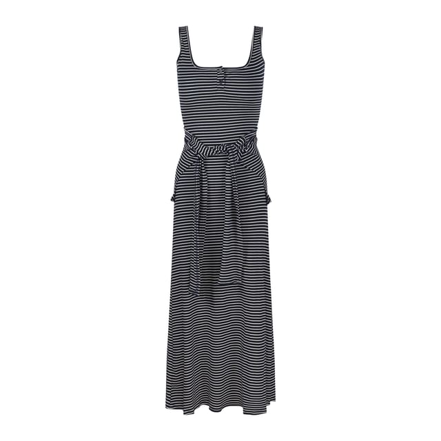 Set: Sleeveless Scoop Neck Padded Maxi A-Line Dress + Shawl