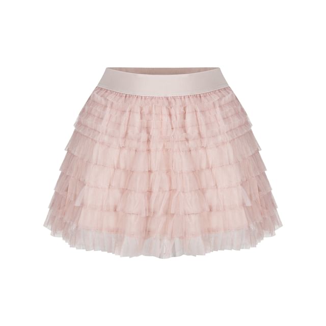 Halter V-Neck Crop Top with Slim Fit Tee and Tiered Mini Skirt Set