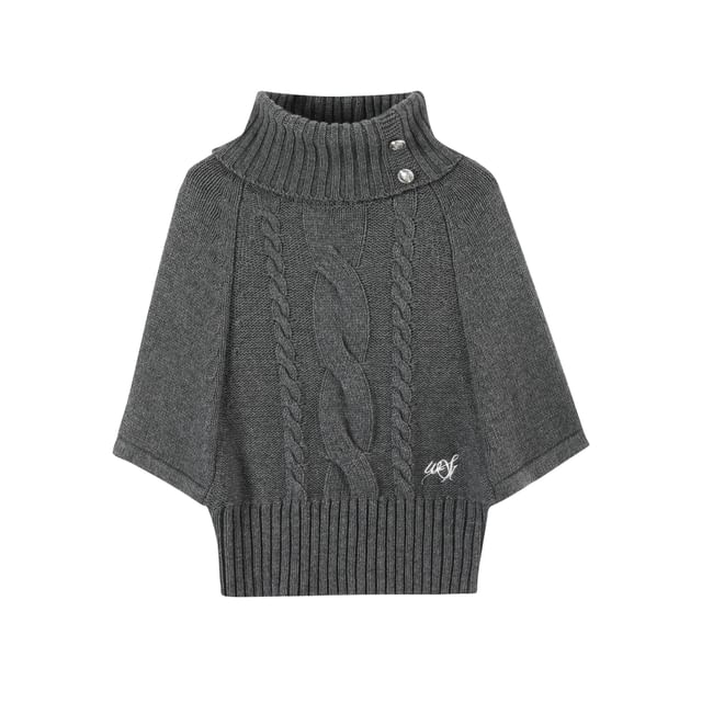 Turtleneck Cable-Knit Sweater & Mini A-Line Skirt