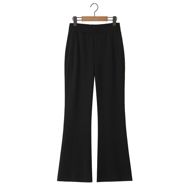Plus-Size High-Waist Flared Sweatpants & Striped Tank & V-Neck Wrap Top