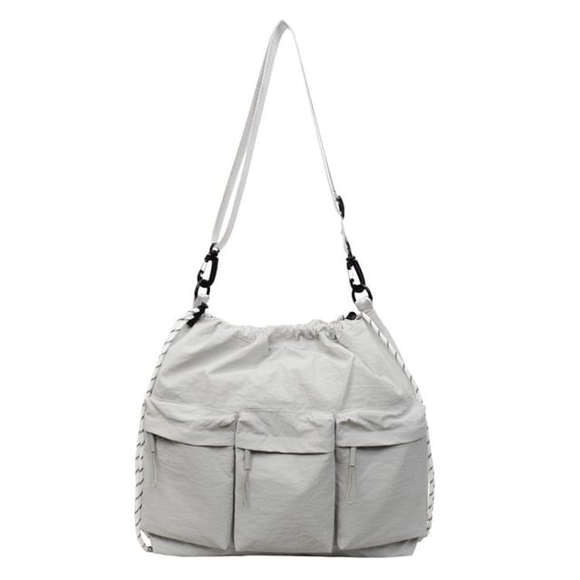 Nylon Plain Shoulder Bag