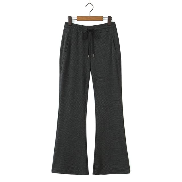 Plain Zip-Up Cardigan / Flared Pants