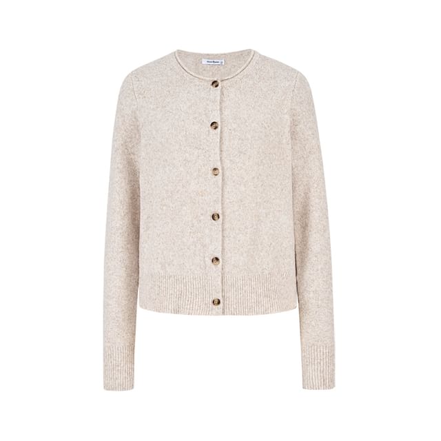 Button-Up Plain Cardigan