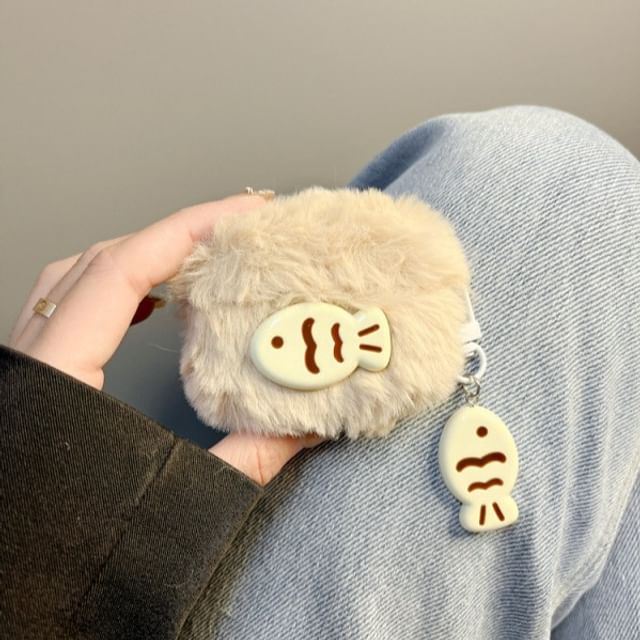 Cat / Fish Chenille Apple AirPods / Pro Earphone Case Skin with Charm