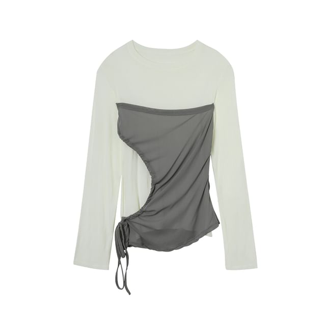 Color-Block Mock Two-Piece Slim Fit Tee