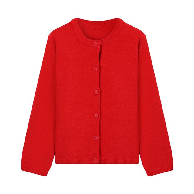 Round Neck Plain Button Up Cardigan / Long-Sleeve V-Neck Dotted Twisted Top / Lace Bra Top