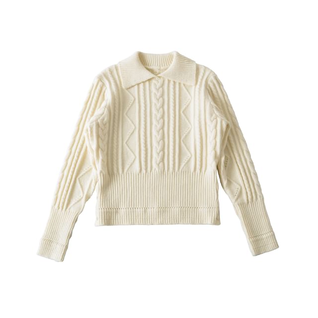Cable Knit Collared Sweater