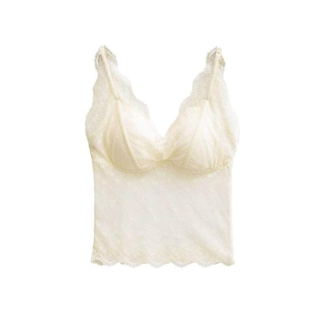 Sleeveless V-Neck Lace Camisole