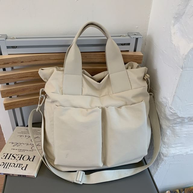 Nylon Plain Crossbody Bag