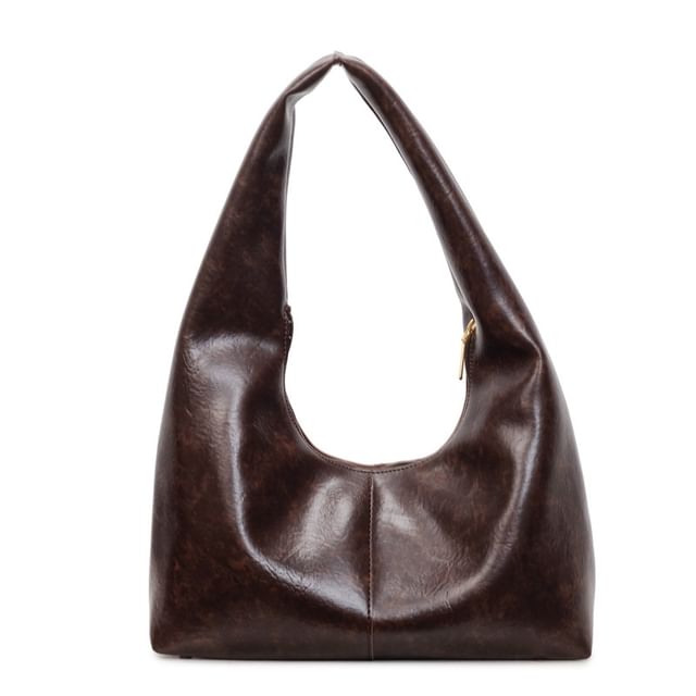 Plain Faux Leather Tote Bag