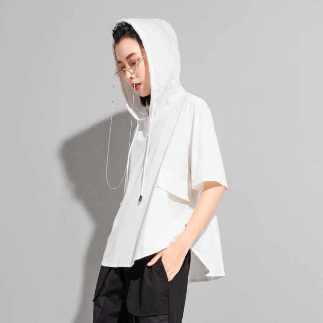 Elbow-Sleeve Two Tone Hoodie