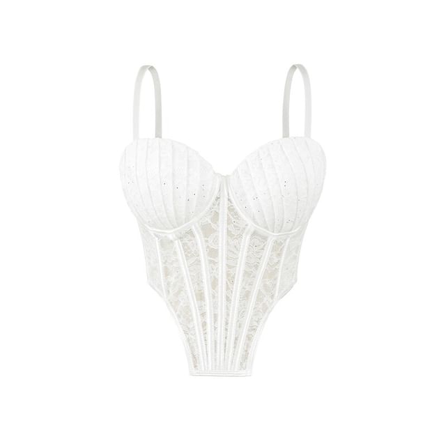 Spaghetti Strap Lace Bodysuit Top