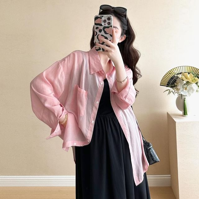 Versatile Maternity Shirt and Sleeveless Square Neck Maxi Dress