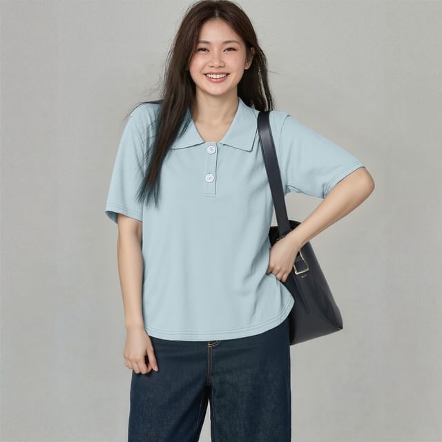 Short Sleeve Polo Shirt Plain