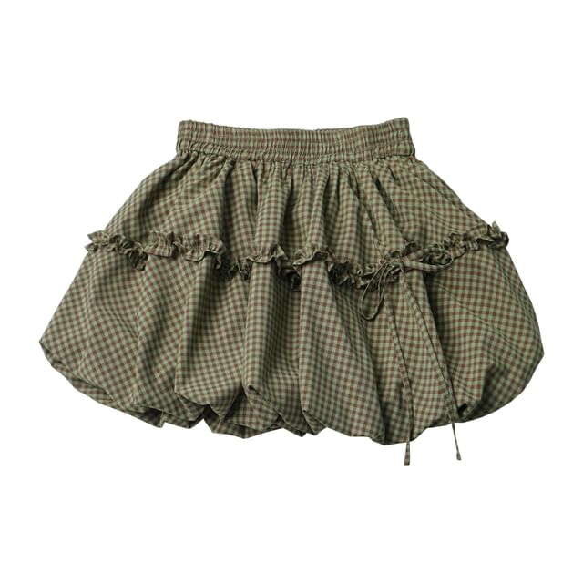 Short-Sleeve Crop Polo Shirt / Plaid Mini Skirt / Short-Sleeve Button-Up Top / Shorts
