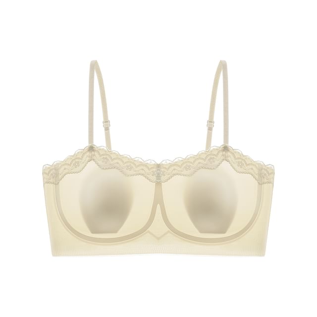 Plain Lace Trim Bra