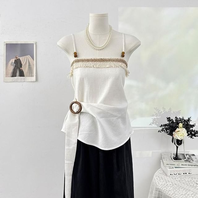 Buckled Waist Beaded Camisole