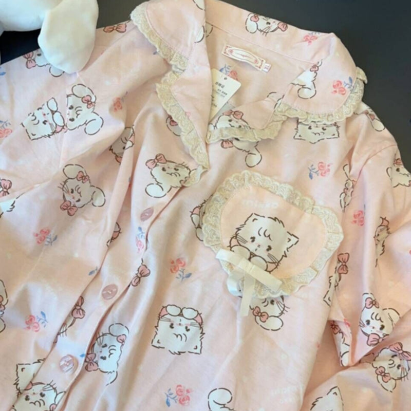 Pink Miko Kitty Pajamas Suit KI478