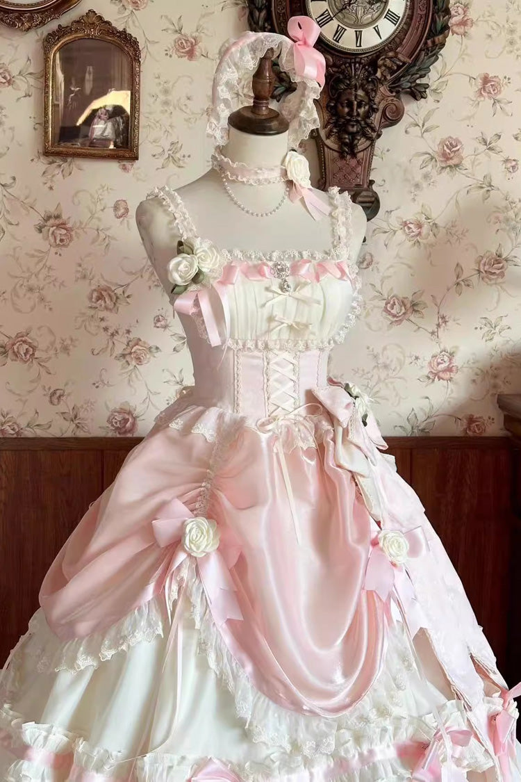 Multi-layer Ruffle Hanayome Bowknot Sweet Princess Gorgeous Long Lolita Jsk Dress