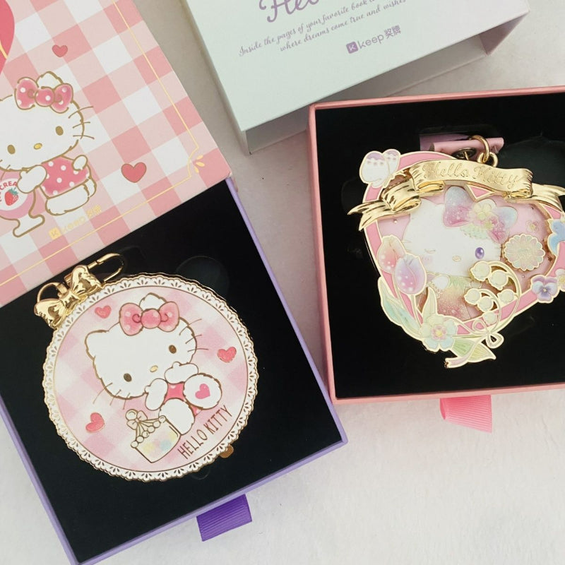 Sweet Pink Flowers Kitty Medals KI737