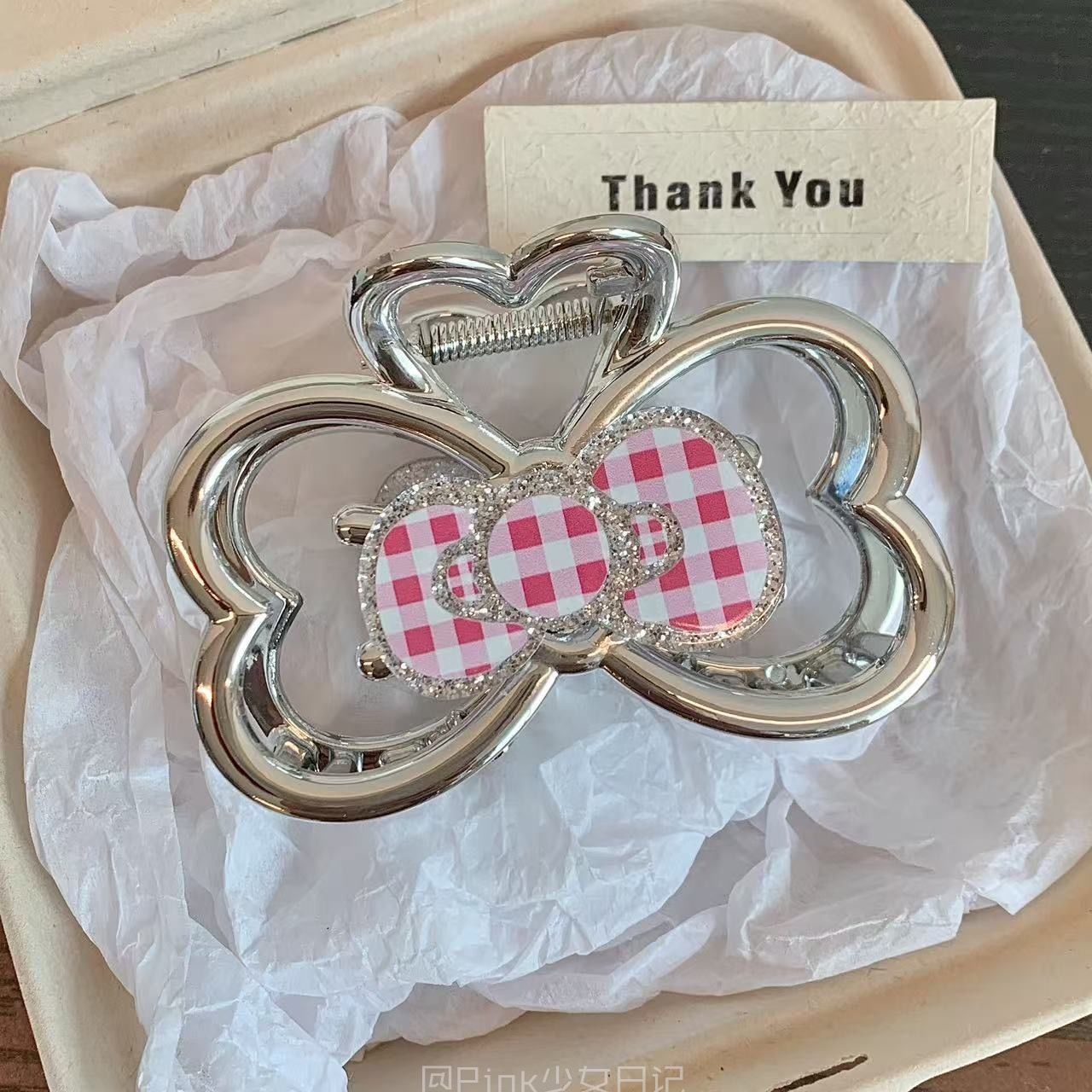 Cute Sweet Silver Kitty Grab Clip