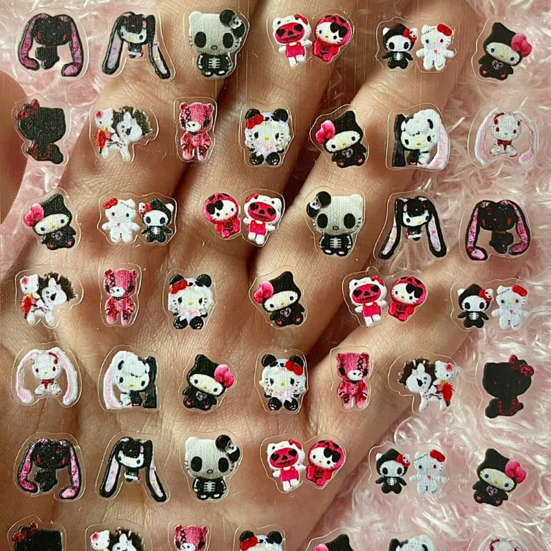 Long Leg Kitty Bunny Nail Stickers - Lovesickdoe
