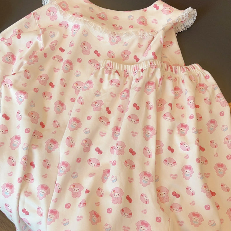 Süßer rosa Melo-Schlafanzug KI475