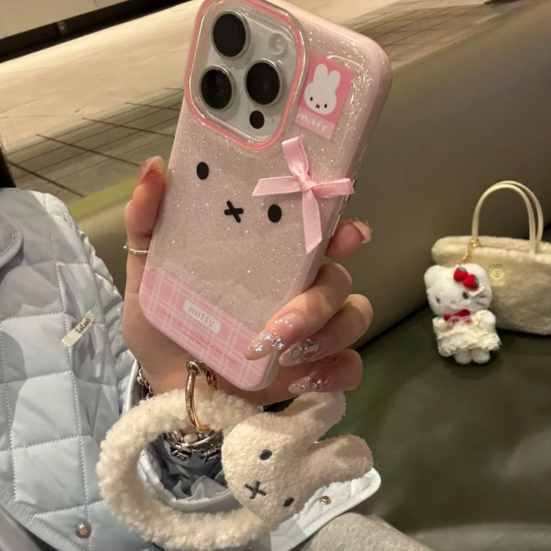 Shining Powder Plaid Bunny Phone Case KI703