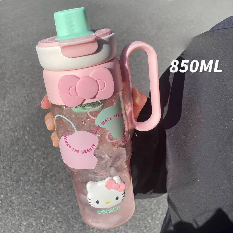 Süße Cartoon Kitty Strohhalm Tasse Flasche 850ML KI685