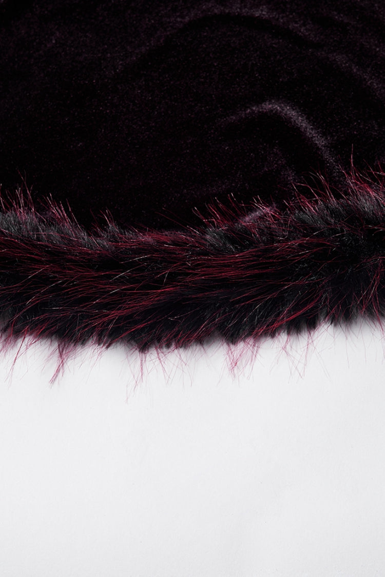 Crimson Noir Ombre Long-Sleeve Gothic Dress for Women