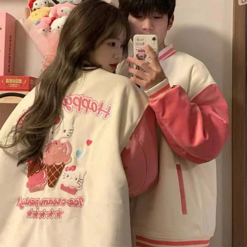 Pink Embroidery Kitty Ice Cream Jacket KI660