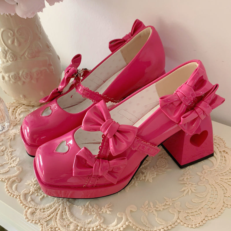 Lolita Square Bow High Heels - Kimi